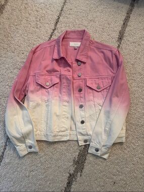Blank NYC Pink to Cream Ombre Jean Jacket